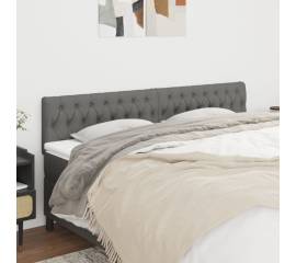 Tăblii de pat, 2 buc, gri închis, 90x7x78/88 cm, textil