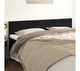 Tăblii de pat, 2 buc, negru, 100x5x78/88 cm, catifea