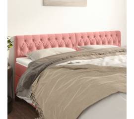 Tăblii de pat, 2 buc, roz, 100x7x78/88 cm, catifea