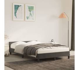 Cadru de pat cu tăblie, gri închis, 120x200 cm, catifea