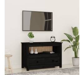 Comodă tv, negru, 79x35x52 cm, lemn masiv de pin