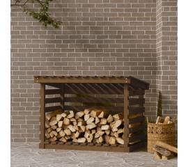 Rastel lemne de foc, maro miere, 108x73x79 cm, lemn masiv pin