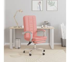Fotoliu de birou rabatabil, roz, piele ecologică