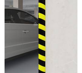 Protecție de colț, galben și negru, 4x3x100 cm, pu