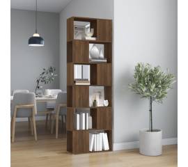 Bibliotecă/separator de cameră, stejar maro, 60x24x186 cm