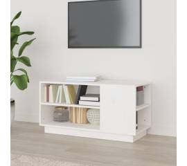 Comodă tv, alb, 80x35x40,5 cm, lemn masiv de pin