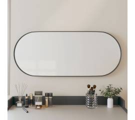 Oglindă de perete, negru, 25x60 cm, ovală