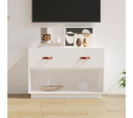 Comodă tv, alb, 90x40x60 cm, lemn masiv de pin