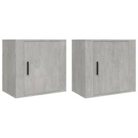 Noptiere de perete, 2 buc., gri beton, 50x30x47 cm, 2 image