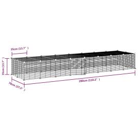 Cușcă animale de companie cu ușă 36 panouri negru 35x35 cm oțel, 4 image