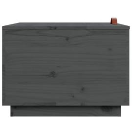 Cutii de depozitare cu capace 3 buc., gri, lemn masiv de pin, 8 image