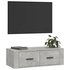 Dulap tv suspendat, gri beton, 80x36x25 cm, lemn compozit, 4 image