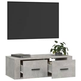 Dulap tv suspendat, gri beton, 80x36x25 cm, lemn compozit, 5 image