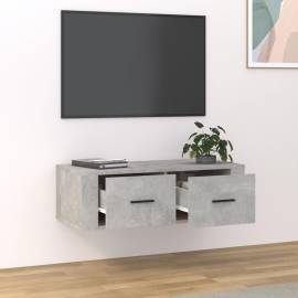 Dulap tv suspendat, gri beton, 80x36x25 cm, lemn compozit, 3 image