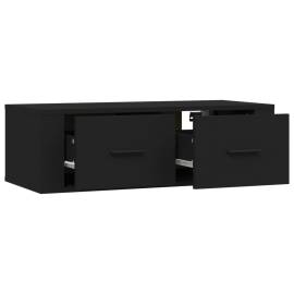 Dulap tv suspendat, negru, 80x36x25 cm, lemn compozit, 7 image