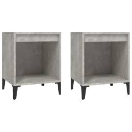 Noptiere, 2 buc., gri beton, 40x35x50 cm, 2 image