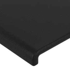 Tăblie de pat cu aripioare negru 93x23x78/88 cm piele ecologică, 5 image
