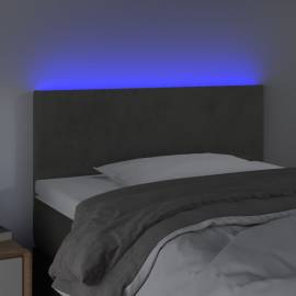 Tăblie de pat cu led, gri închis, 80x5x78/88 cm, catifea, 3 image