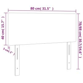 Tăblie de pat cu led, gri deschis, 80x5x78/88 cm, catifea, 6 image