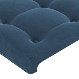 Tăblie pat cu aripioare albastru închis 93x16x118/128cm catifea, 5 image