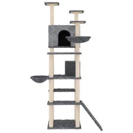 Ansamblu pisici, stâlpi din funie sisal, gri închis, 191 cm, 3 image