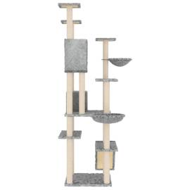 Ansamblu pisici, stâlpi din funie sisal, gri deschis, 191 cm, 4 image