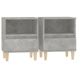 Noptiere, 2 buc., gri beton, 40x35x50 cm, 2 image