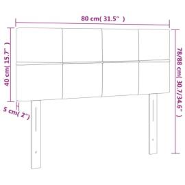 Tăblie de pat cu led, negru, 80x5x78/88 cm, catifea, 6 image