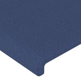 Tăblie de pat cu led, albastru, 160x5x78/88 cm, textil, 5 image