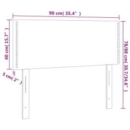 Tăblie de pat cu led, gri deschis, 90x5x78/88 cm, textil, 6 image