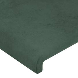 Tăblie de pat cu led, verde închis, 160x5x78/88 cm, catifea, 5 image