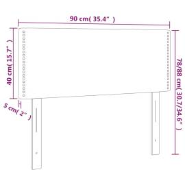 Tăblie de pat cu led, albastru închis, 90x5x78/88 cm, catifea, 6 image