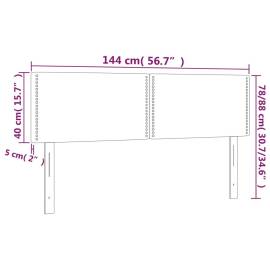 Tăblie de pat cu led, albastru, 144x5x78/88 cm, textil, 6 image