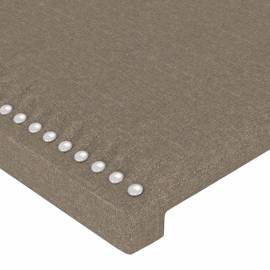 Tăblie de pat cu led, gri taupe, 144x5x78/88 cm, textil, 5 image