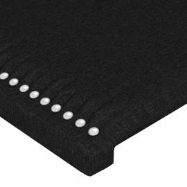 Tăblie de pat cu led, negru, 200x5x78/88 cm, textil, 5 image