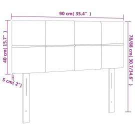 Tăblie de pat cu led, roz, 90x5x78/88 cm, catifea, 6 image