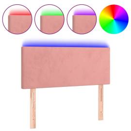 Tăblie de pat cu led, roz, 90x5x78/88 cm, catifea, 2 image
