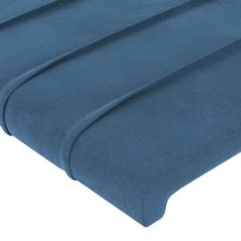Tăblie de pat cu led, albastru închis, 80x5x78/88 cm, catifea, 5 image