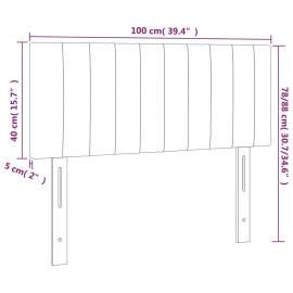 Tăblie de pat cu led, gri închis, 100x5x78/88 cm, textil, 6 image