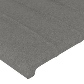 Tăblie de pat cu led, gri închis, 144x5x78/88 cm, textil, 5 image