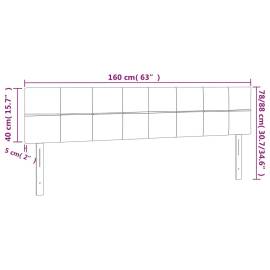 Tăblie de pat cu led, gri închis, 160x5x78/88 cm, catifea, 6 image