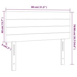 Tăblie de pat cu led, gri închis, 80x5x78/88 cm, catifea, 6 image