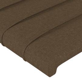 Tăblie de pat cu led, maro închis, 180x5x78/88 cm, textil, 5 image