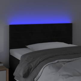 Tăblie de pat cu led, negru, 80x5x78/88 cm, catifea, 3 image