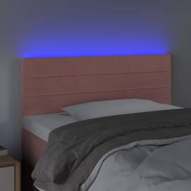 Tăblie de pat cu led, roz, 90x5x78/88 cm, catifea, 3 image