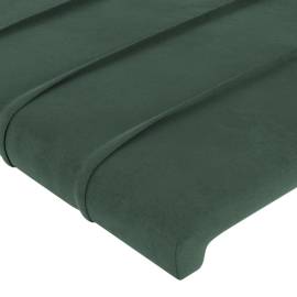 Tăblie de pat cu led, verde închis, 200x5x78/88 cm, catifea, 5 image