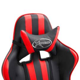 Scaun pentru jocuri, roșu, piele ecologică, 5 image