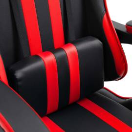 Scaun pentru jocuri, roșu, piele ecologică, 6 image