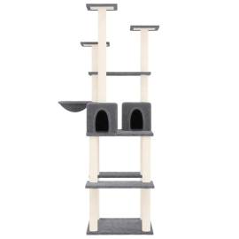 Ansamblu de pisici, stâlpi din funie sisal, gri închis, 167 cm, 3 image