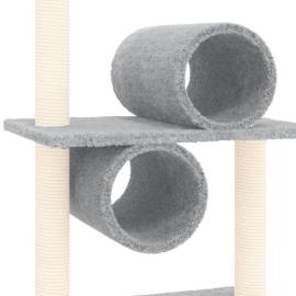 Ansamblu pisici cu stâlpi din funie sisal, gri deschis, 279 cm, 6 image